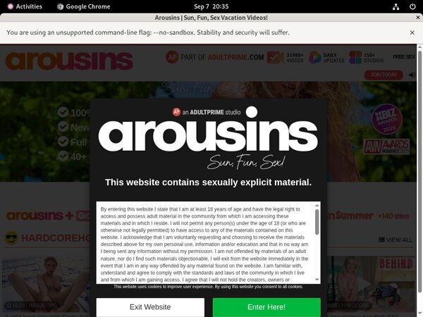 Arousins.com Signup