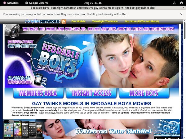 Beddable Boys Using Paypal