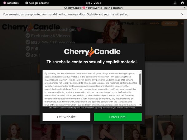 Cherry-candle.com Signup Page Cherry-candle.com Signup Page