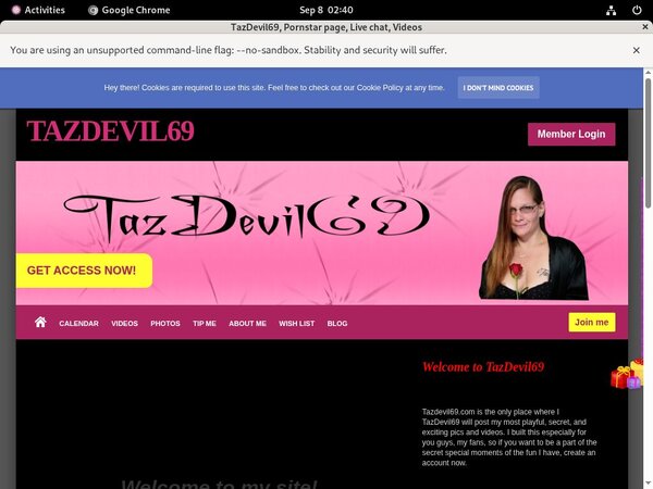 Free Password To Tazdevil69.modelcentro.com