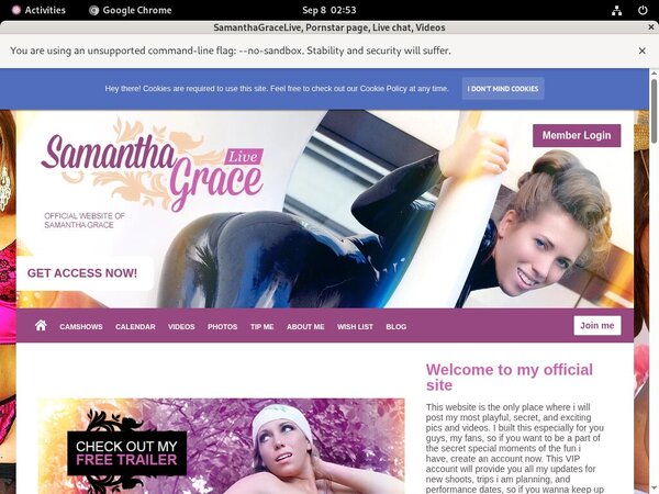 SamanthaGraceLive Website Accounts